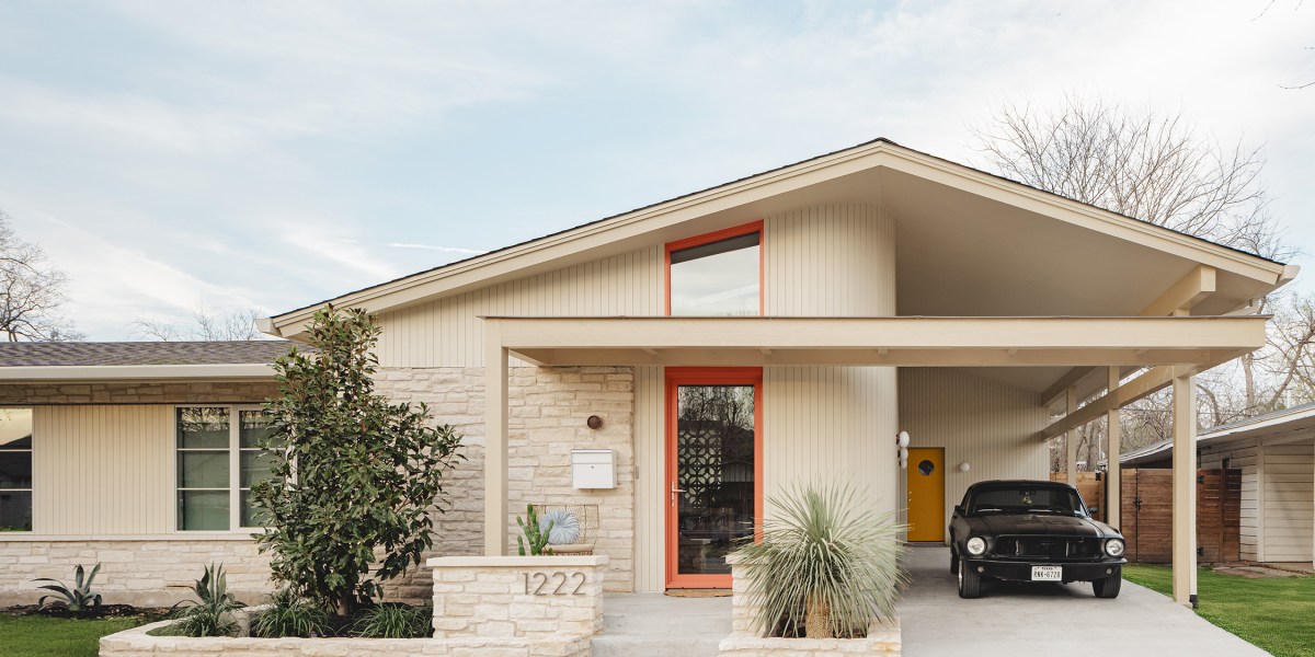 Exterior in Austin Mid-Century House by Moontower Design-Build