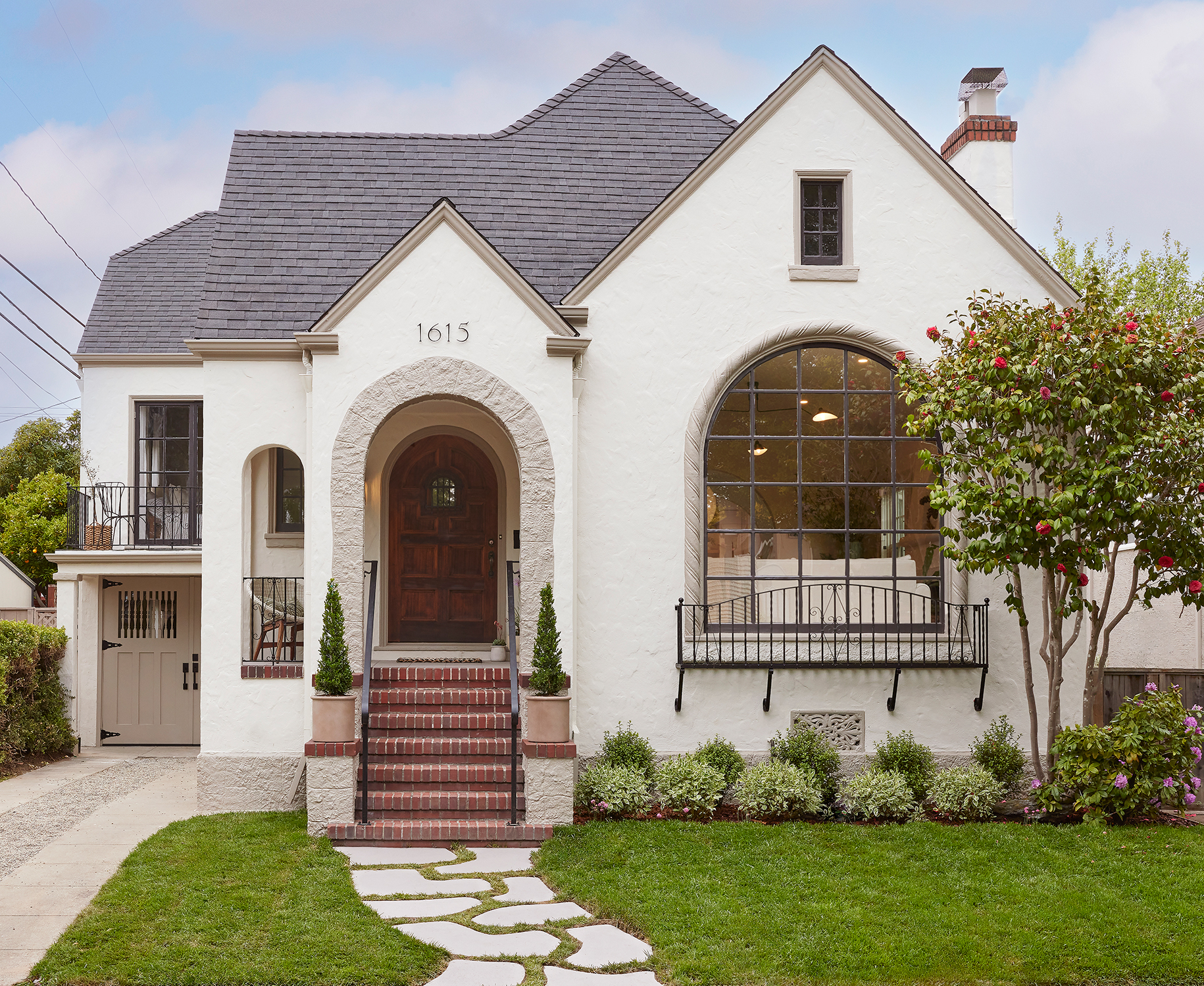 Exterior French Normandy Alameda House by Jen McAnaney