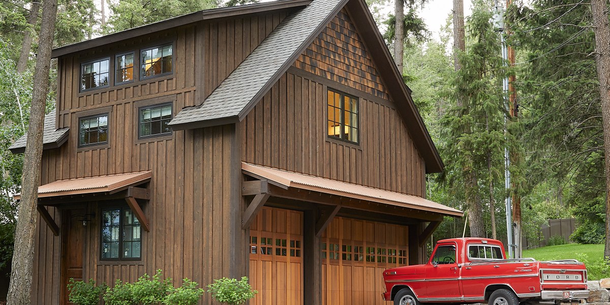 Exterior Garage in Montana Boathouse by Adrian Dagli Interior Wanderer