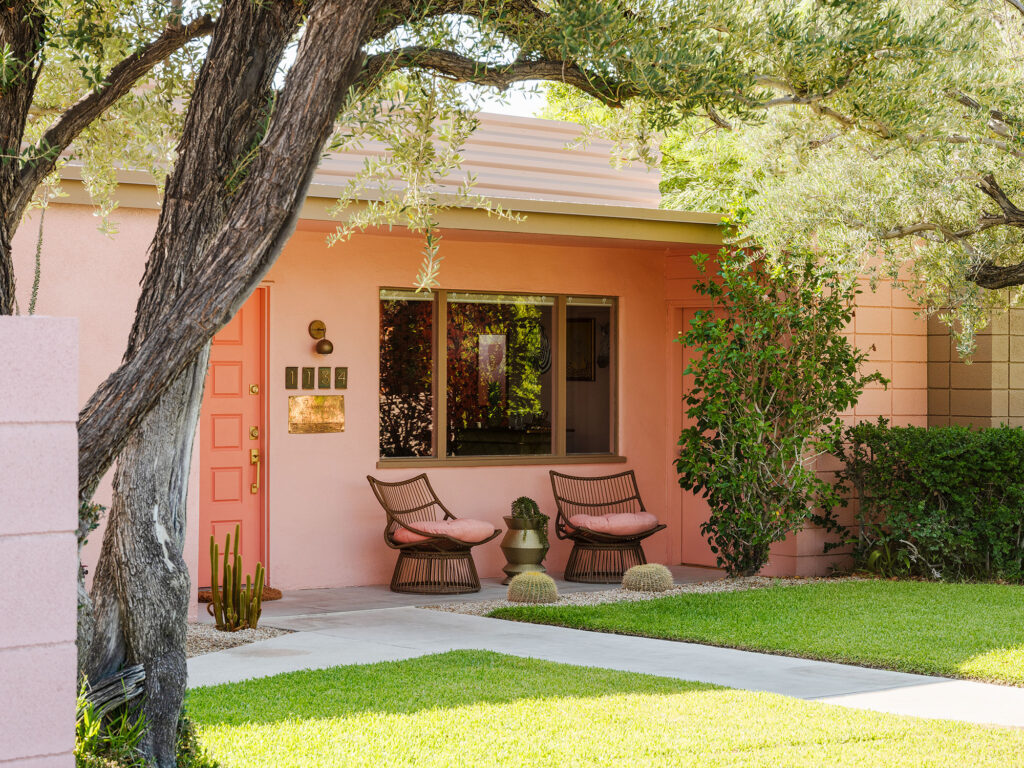 Exterior in Busty Lush Palm Springs House by Laurel Harrop