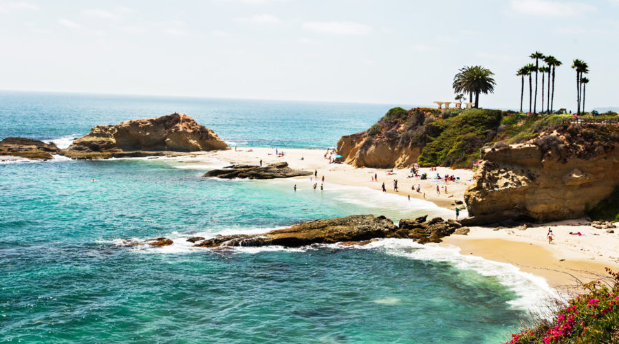 Scenic view of a cove in Laguna Beach, California