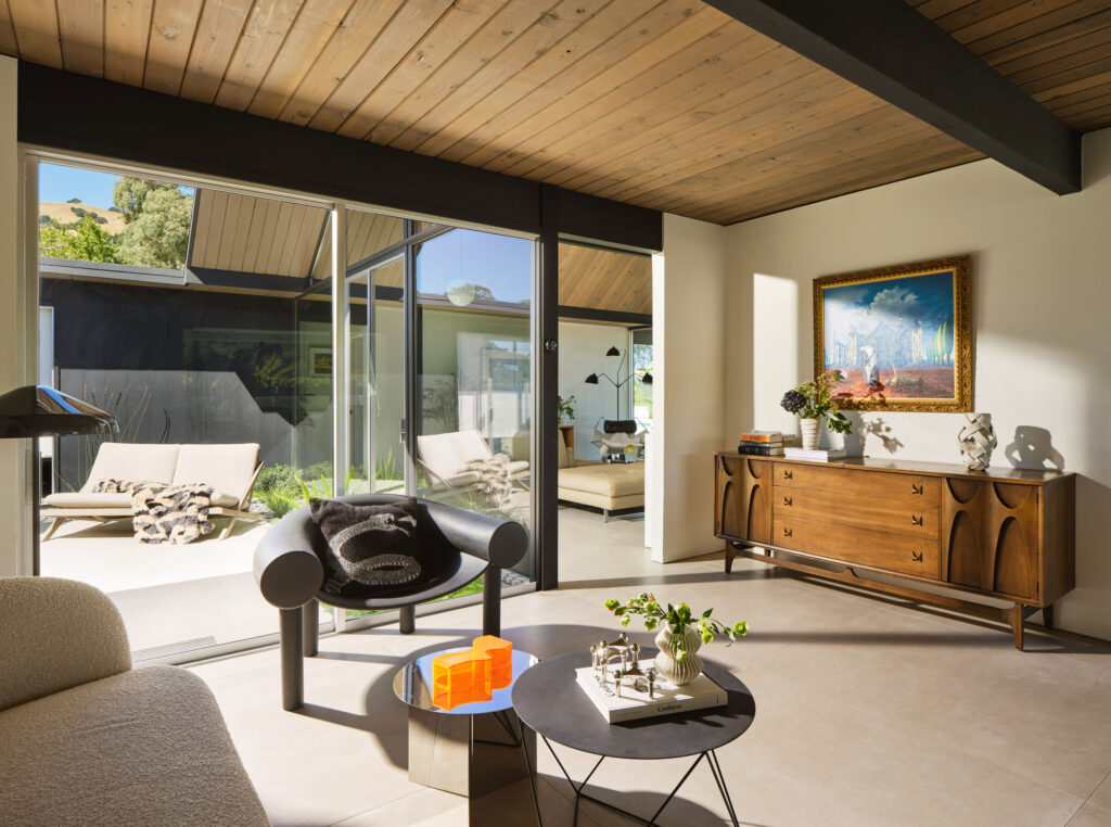 Family Room in Double A-Frame Eichler by Tamara Marsh