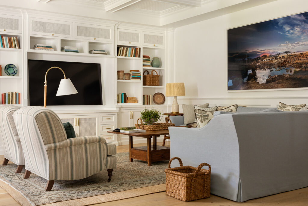 Family Room in Sherman Oaks House by Heath Interiors