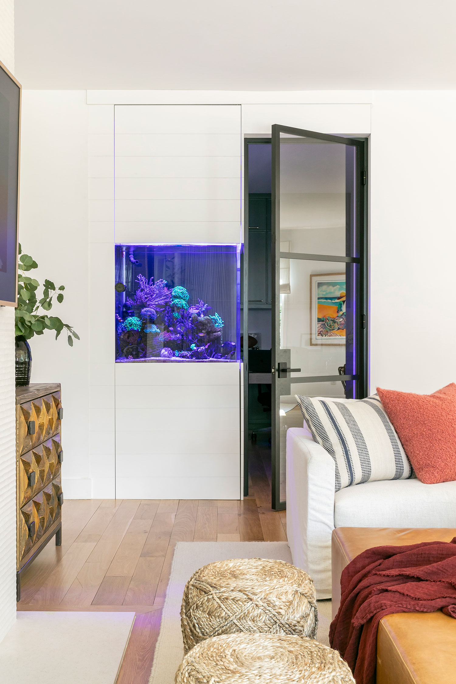 Fish Tank in Balboa Island Cottage by Blackband Design