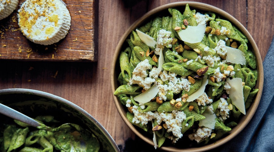 Penne with Pistachio Pesto