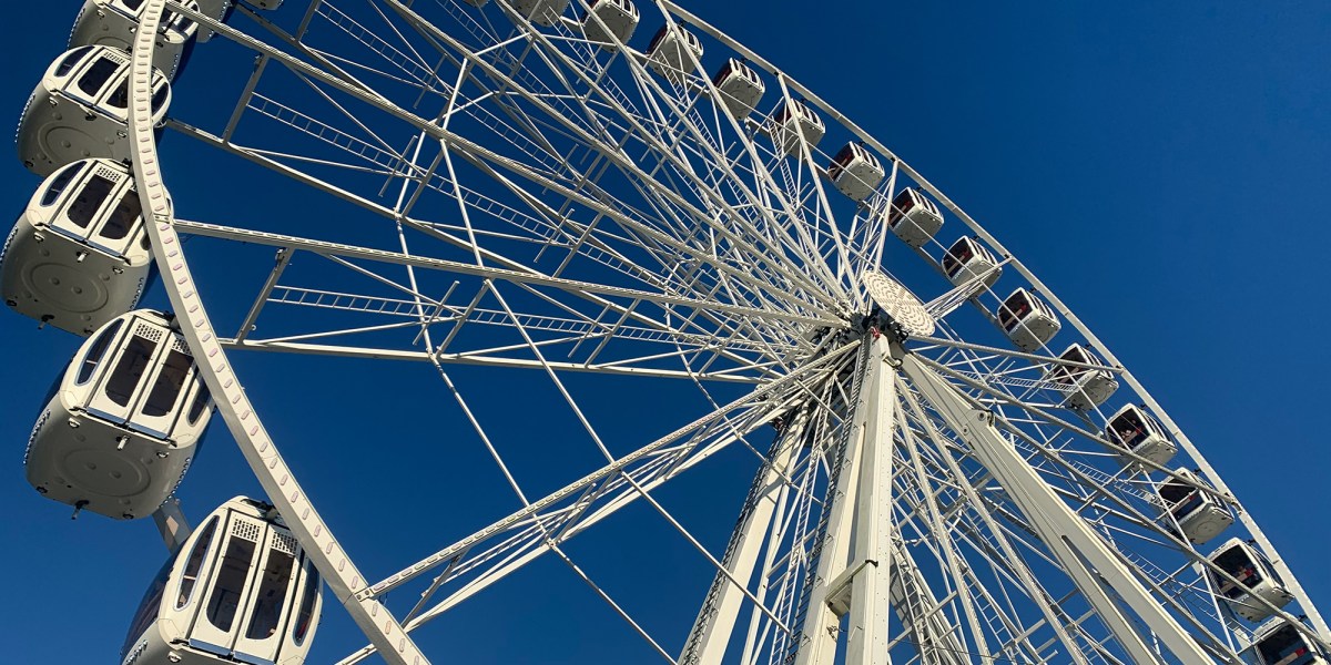 Golden Gate Park San Francisco SkyStar Observation Wheel from the ground looking up