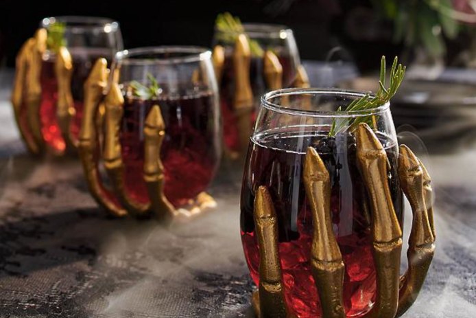 Grandin Road Skeleton Wine Glasses