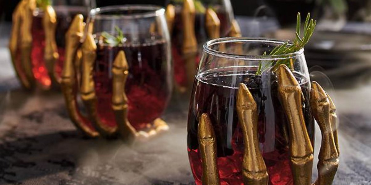 Grandin Road Skeleton Wine Glasses