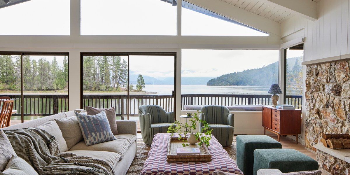 Great Room in Idaho Cabin by Lucas Browning Design