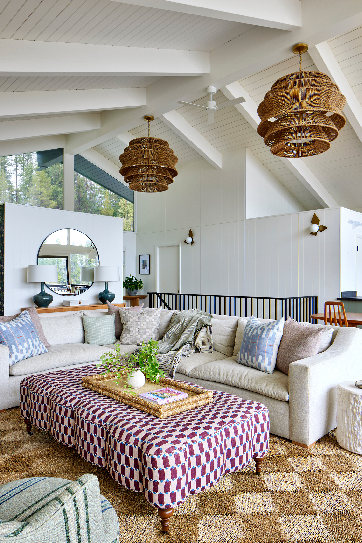 Great Room in Idaho Cabin by Lucas Browning Design