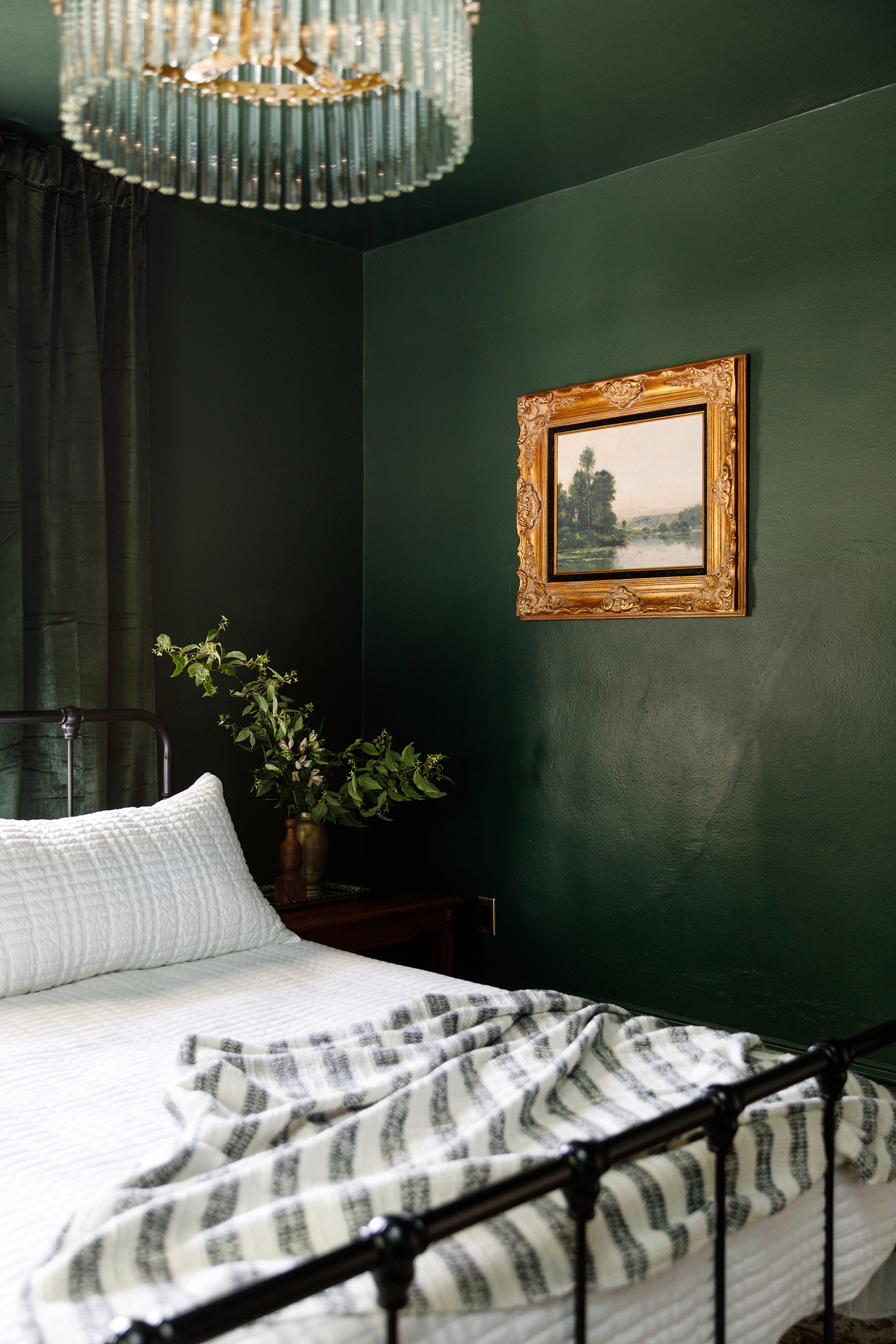 Green Bedroom in Boise House by We Three Design