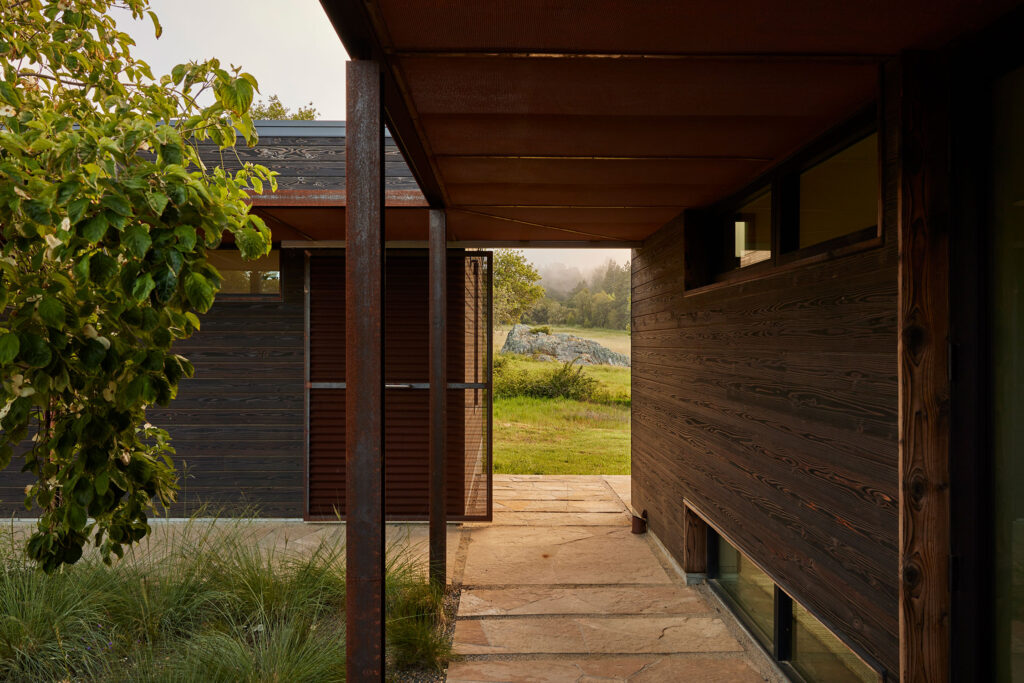 Outdoor Hallway in Sonoma Retreat by Regan Baker Design