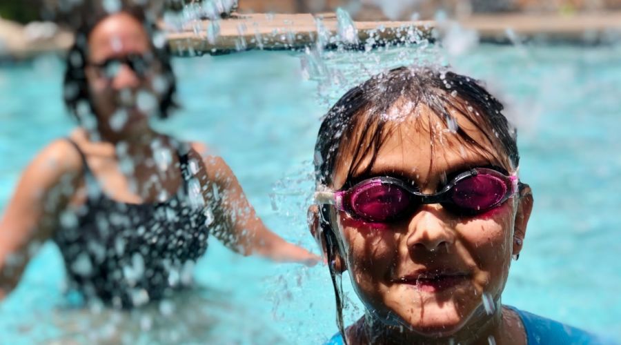 Valerie and Gee Gee at the Pool