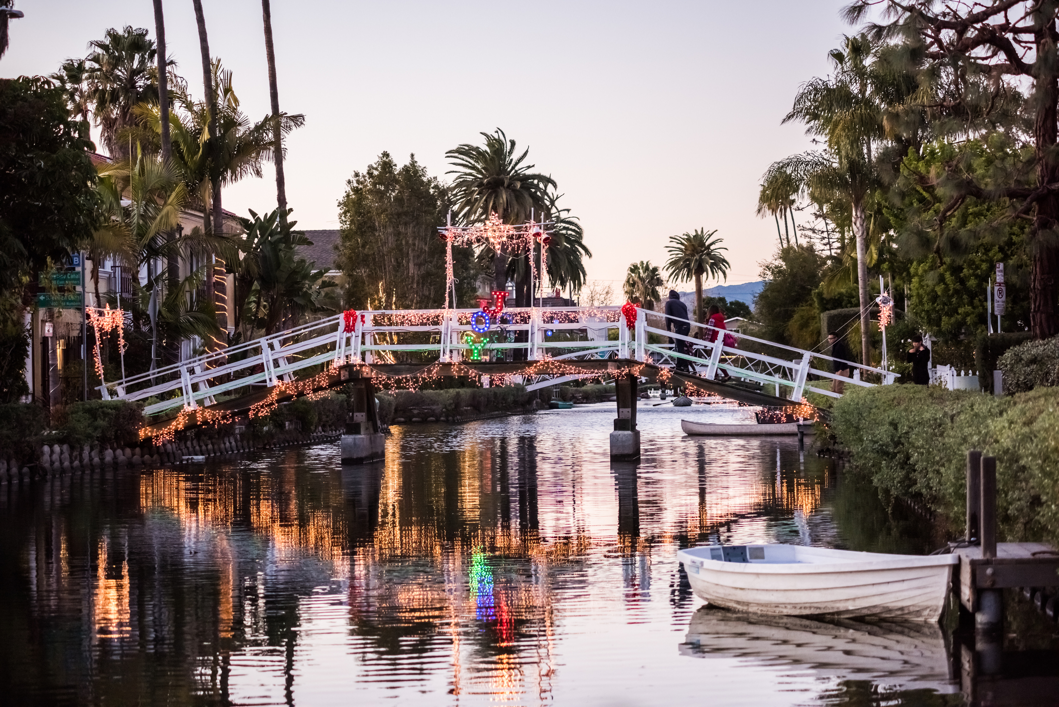 Christmas lights Venice canals