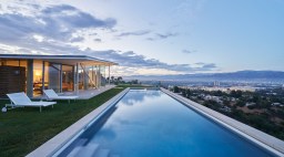 Hollywood Hills Gluck Modernist Home Exterior Pool View