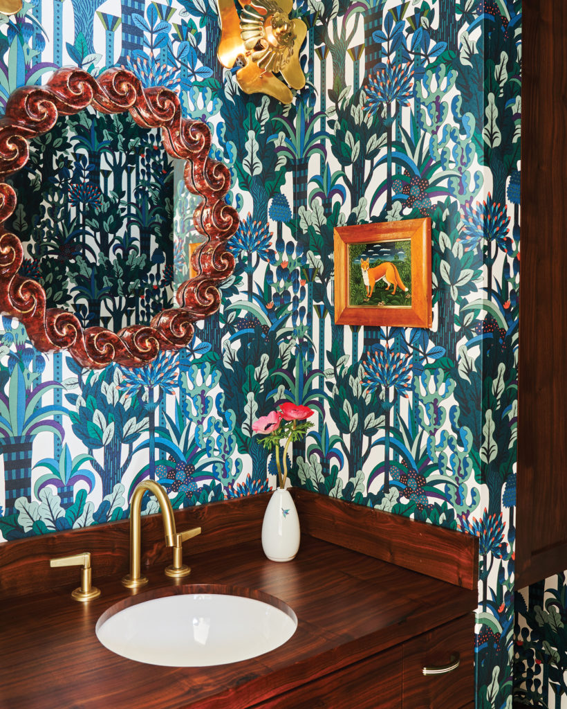 wallpaper in California bathroom