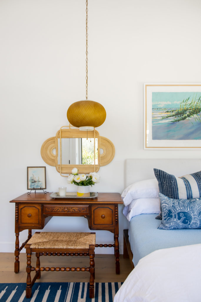 vintage desk pendant Anthropologie mirror primary bedroom