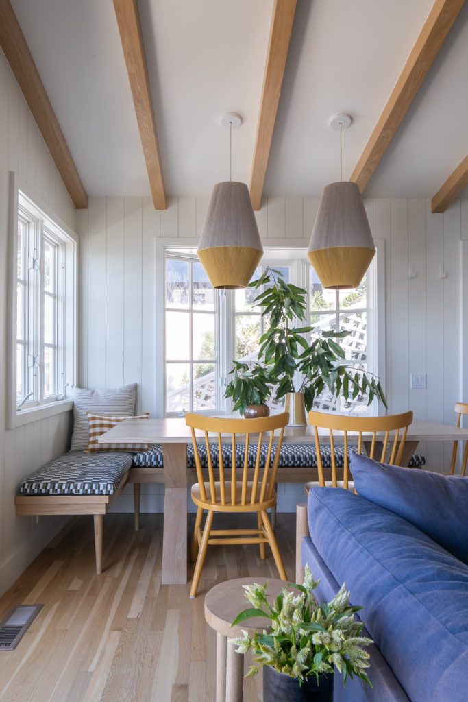 raili clasen victoria beach built-in dining nook pendant lights