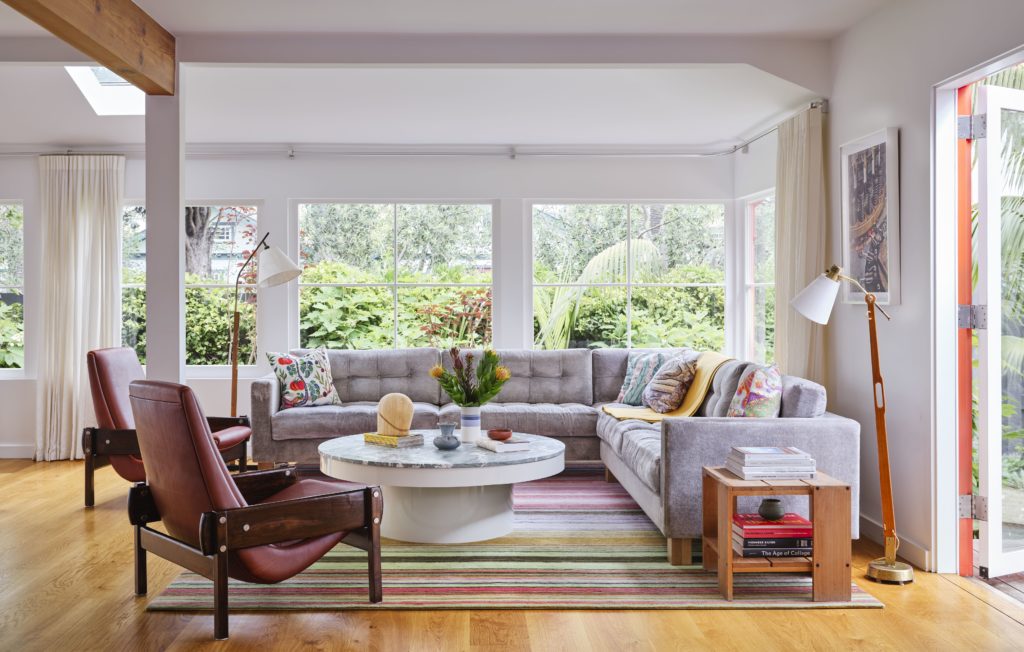 blue sectional bright Craftsman Carter Design