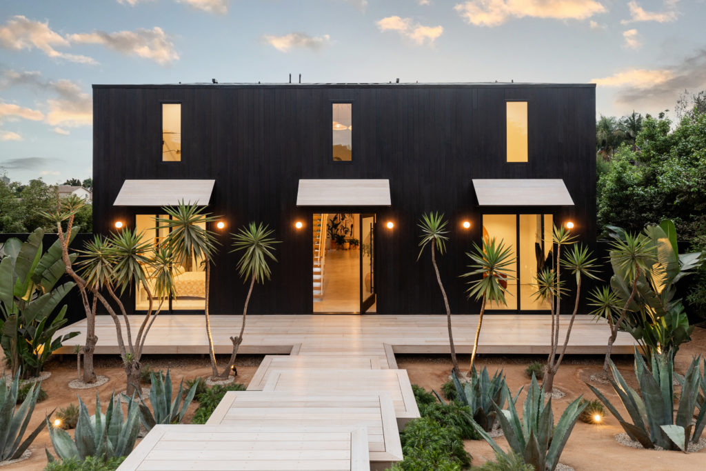 raid-inspired beach house leucadia dark exterior