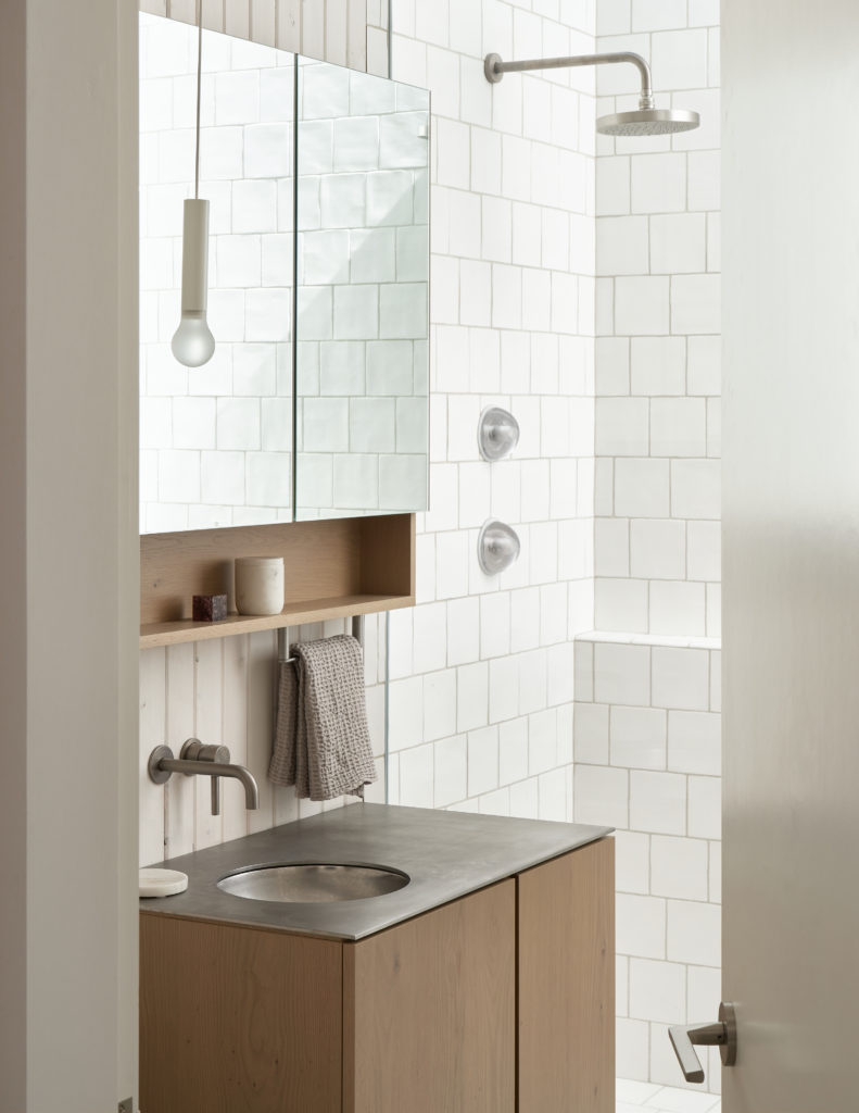 efficient modern bathroom floating home Seattle