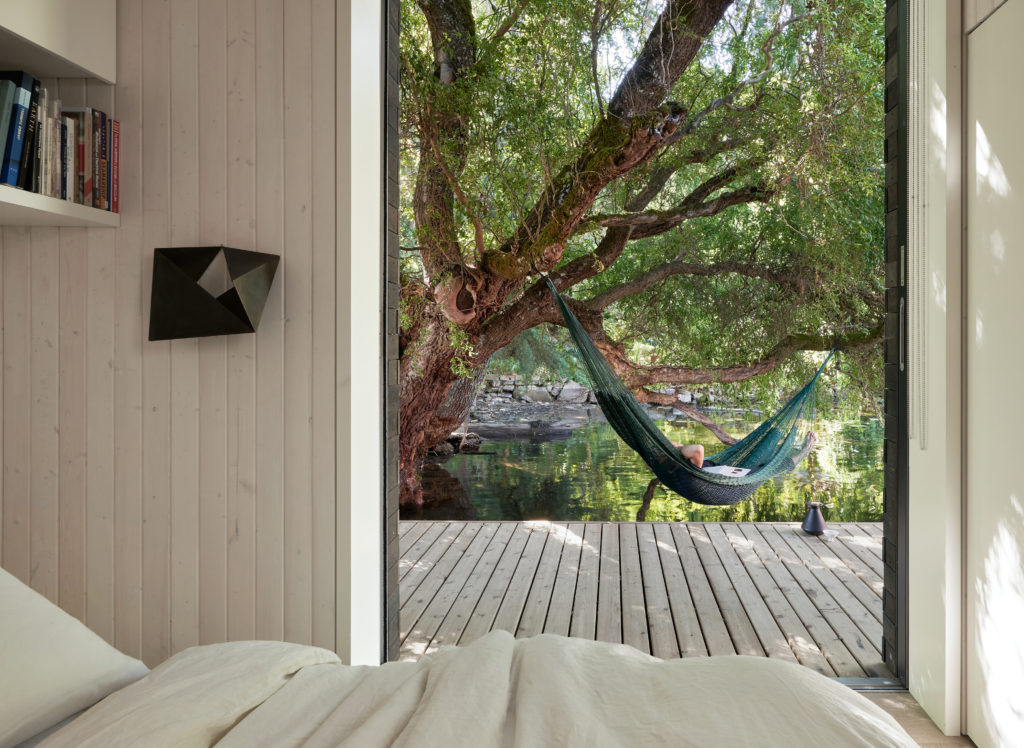 hammock on deck Seattle float home