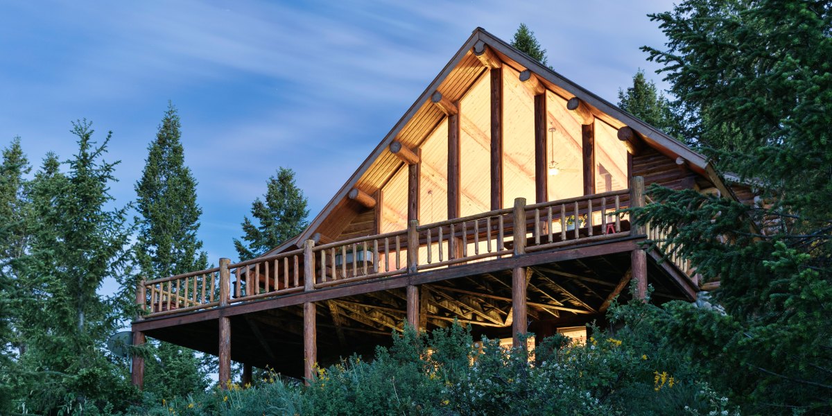 Housley Wyoming Cabin at Night