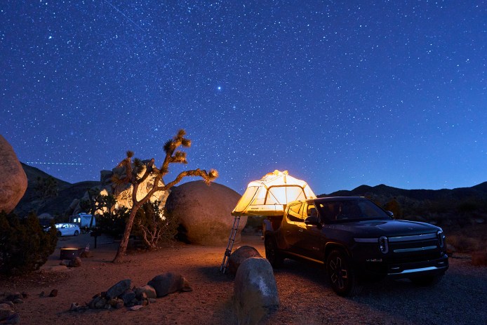 Joshua Tree National Park Night Sky Rivian Camping