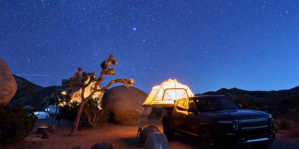 Joshua Tree National Park Night Sky Rivian Camping