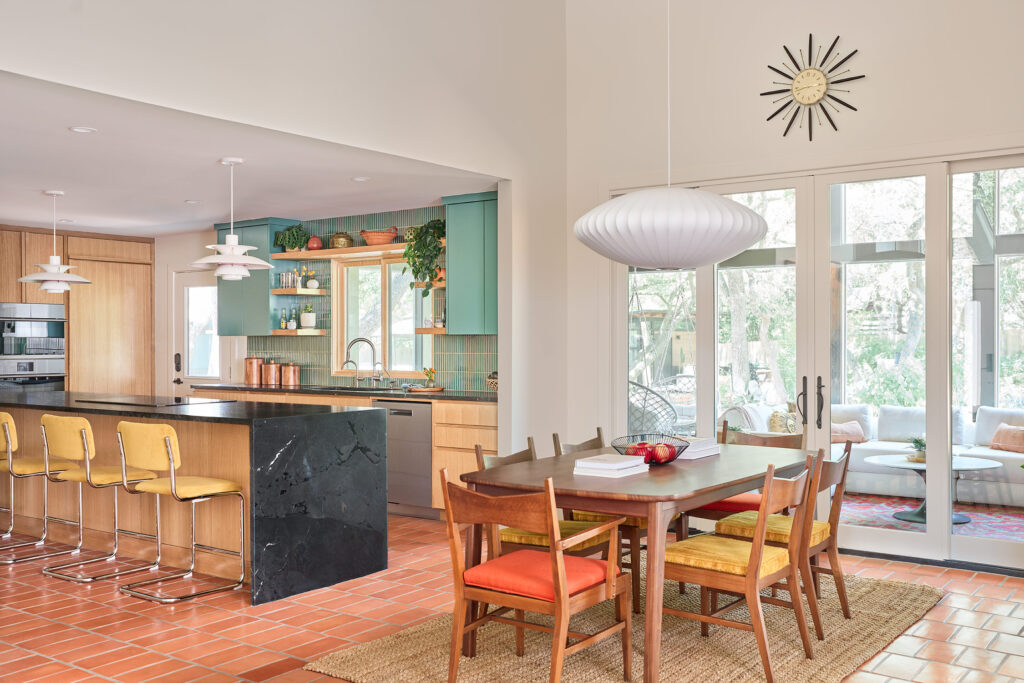Kitchen Dining in Austin Mid-Century House by CG&S Design-Build