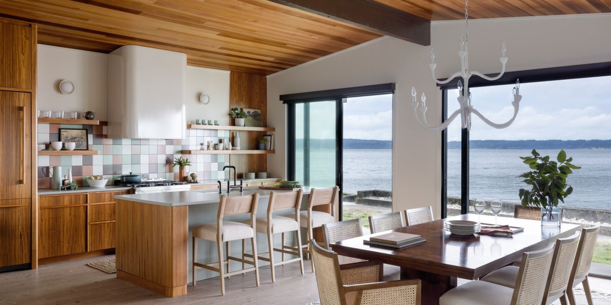 Kitchen Dining Room in Camano Island Cabin by Shannon Adamson