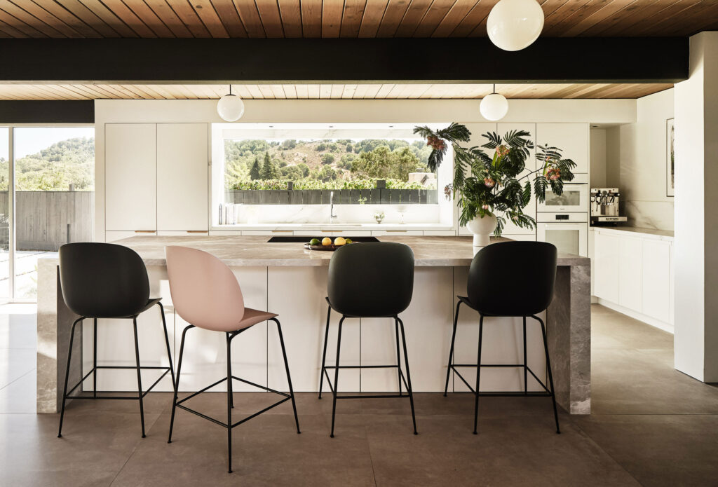 Kitchen in Double A-Frame Eichler by Tamara Marsh