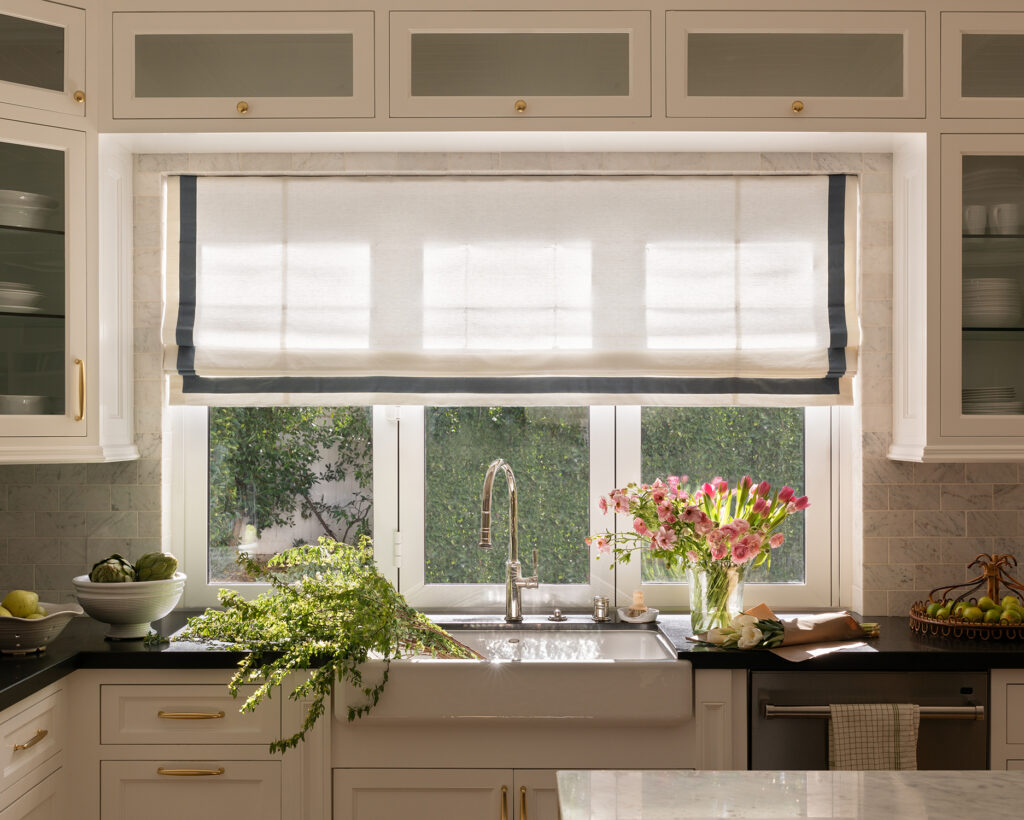 Kitchen Drapery in Sherman Oaks House by Heath Interiors