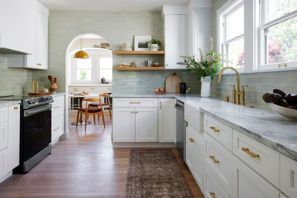 Kitchen in French Normandy Alameda House by Jen McAnaney
