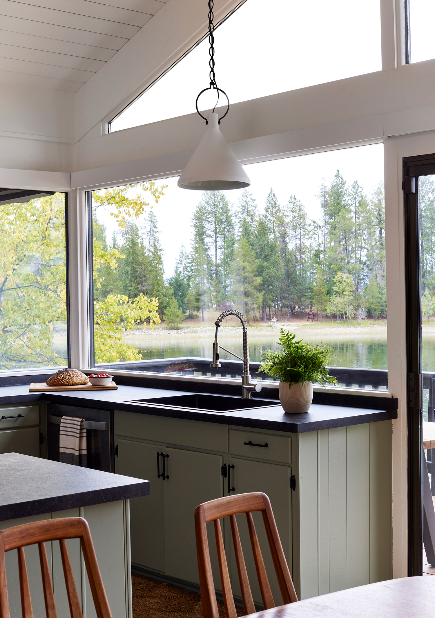 Kitchen in Idaho Cabin by Lucas Browning Design