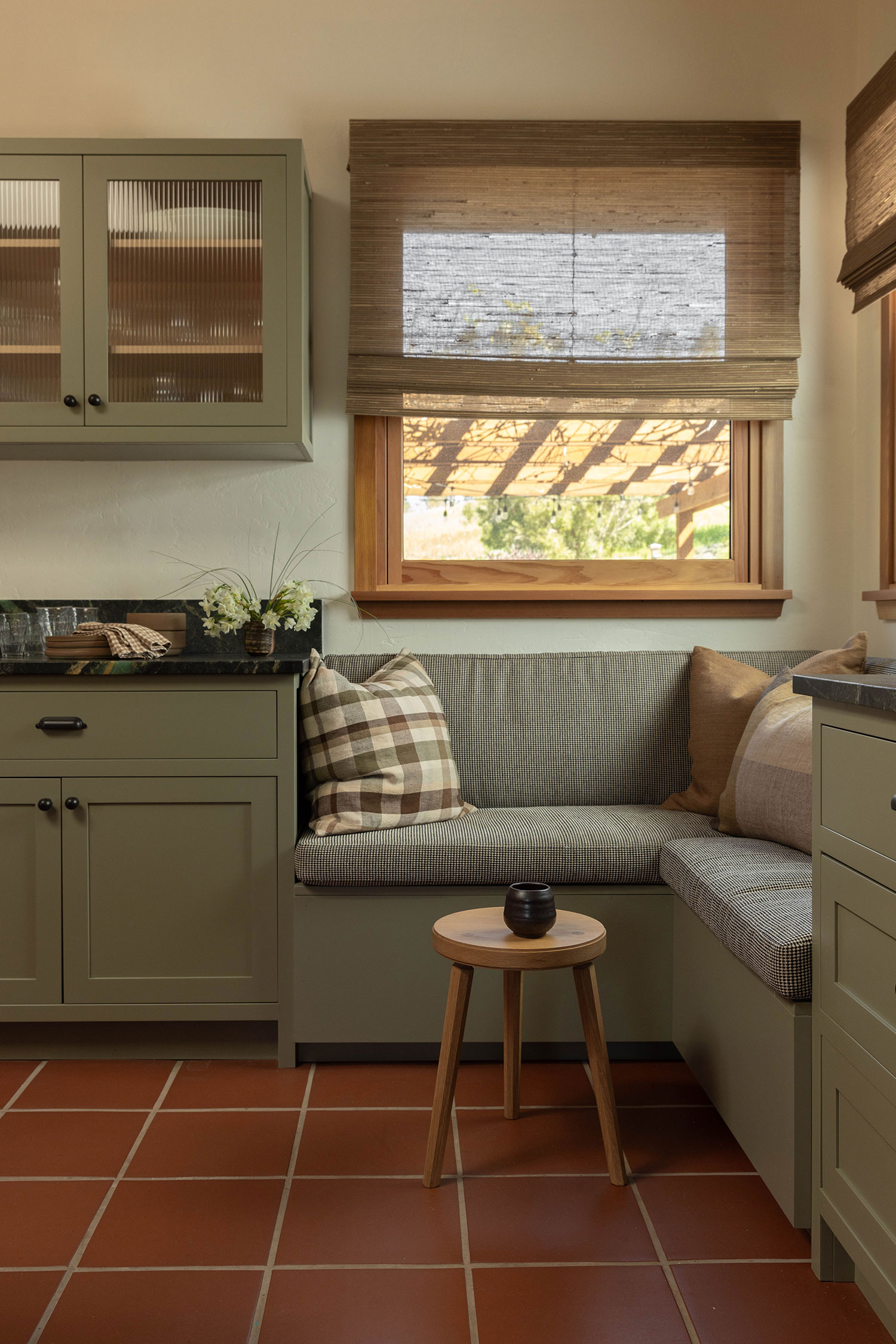 Kitchen Nook Seating in West Marin House by Decorotation