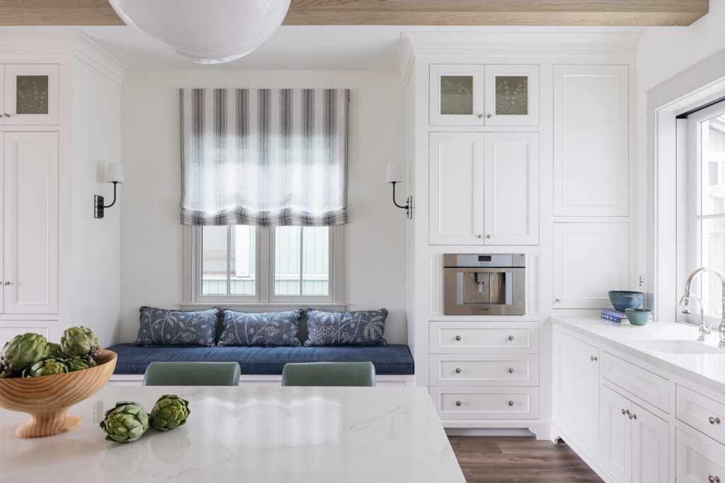 Kitchen Seating in Huntington Beach Cottage by CC Zippert