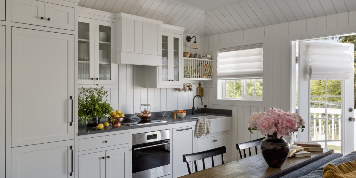 Kitchen in Vashon Island Cottage by White Space Design Group