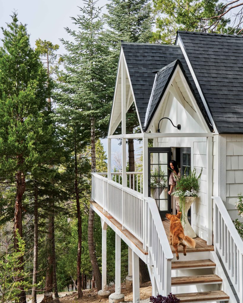 Jeni Maus and Dog Cabin Exterior