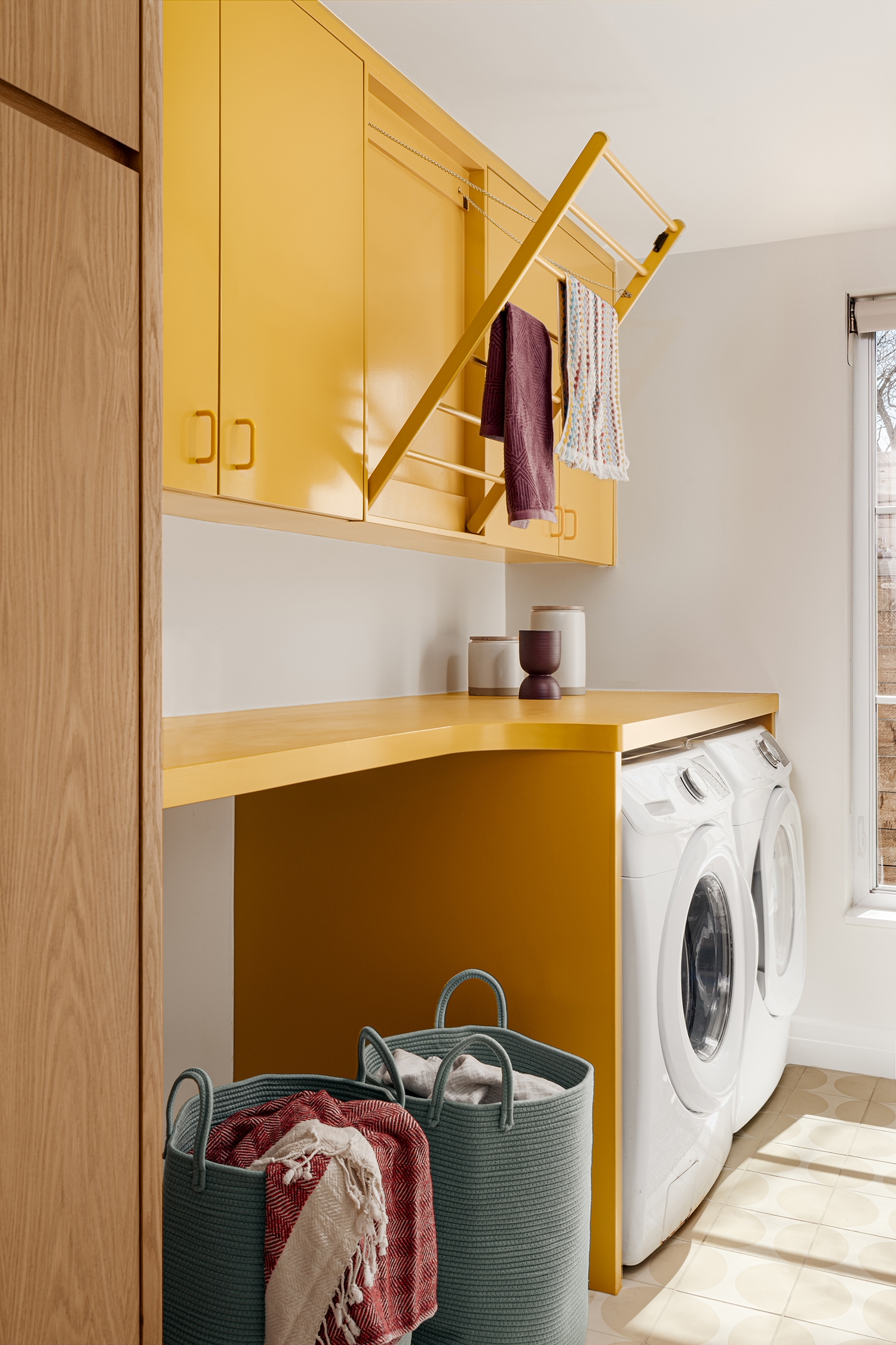 Laundry Room in Austin Mid-Century House by Moontower Design-Build