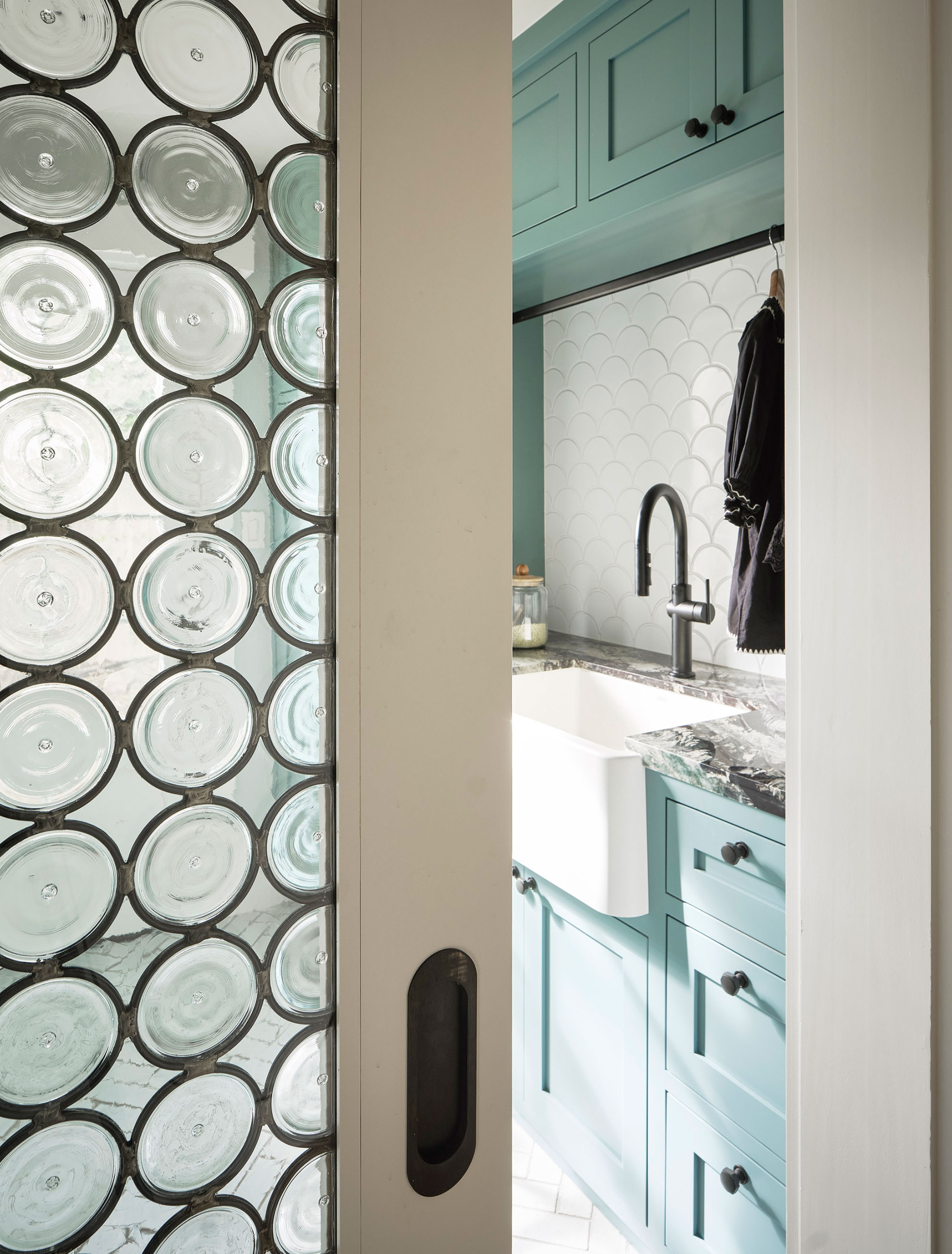 Laundry Room Door in Former Hunting Lodge by JL Interior Design