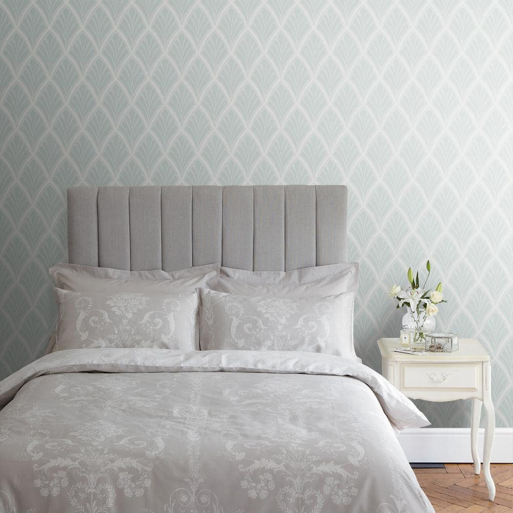 Laura Ashley Florin Duck Egg Wallpaper