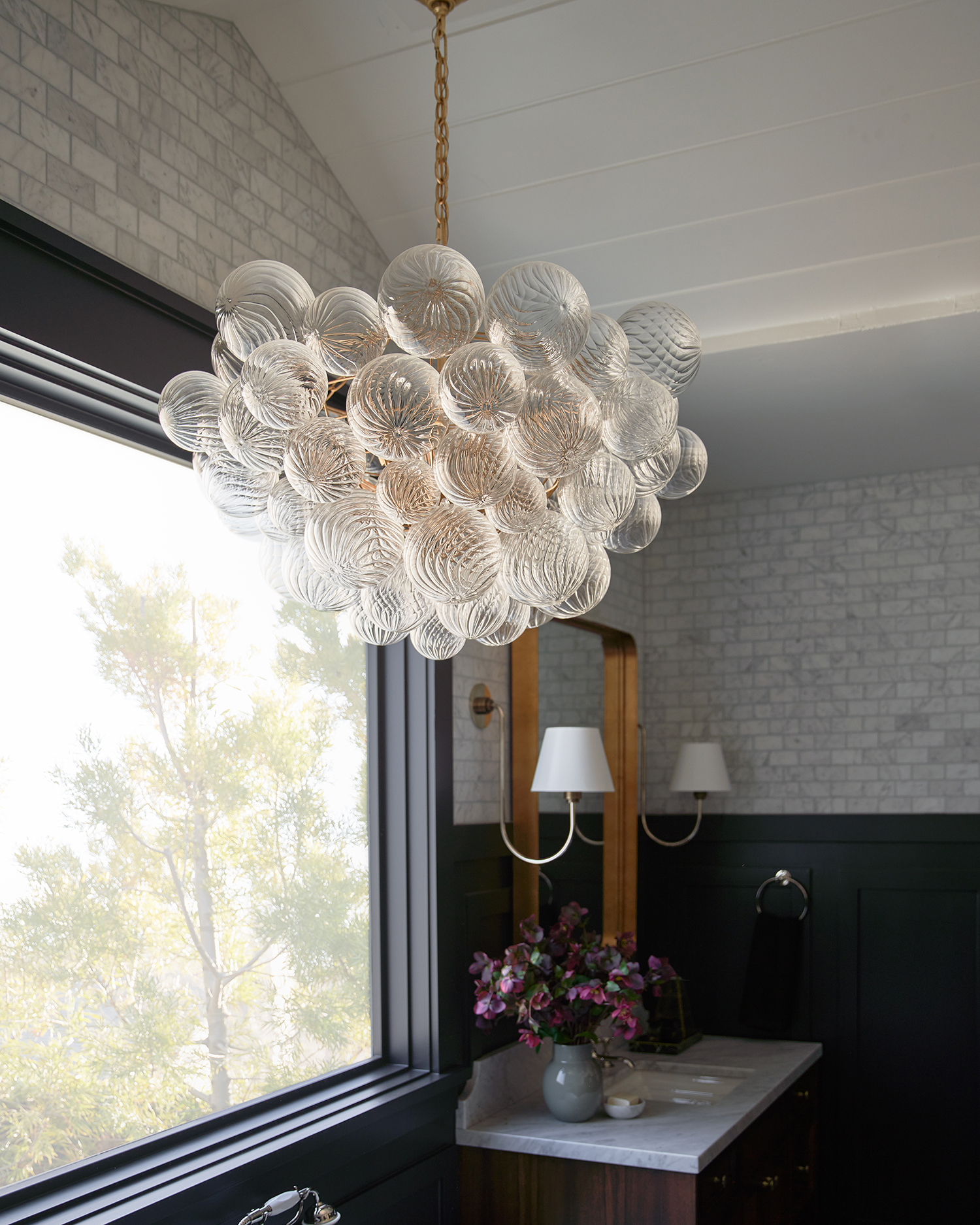 Light Fixture in Bathroom by Corine Maggio