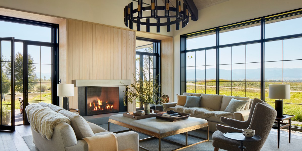Living Area in Driggs Idaho House by Robbins Architecture