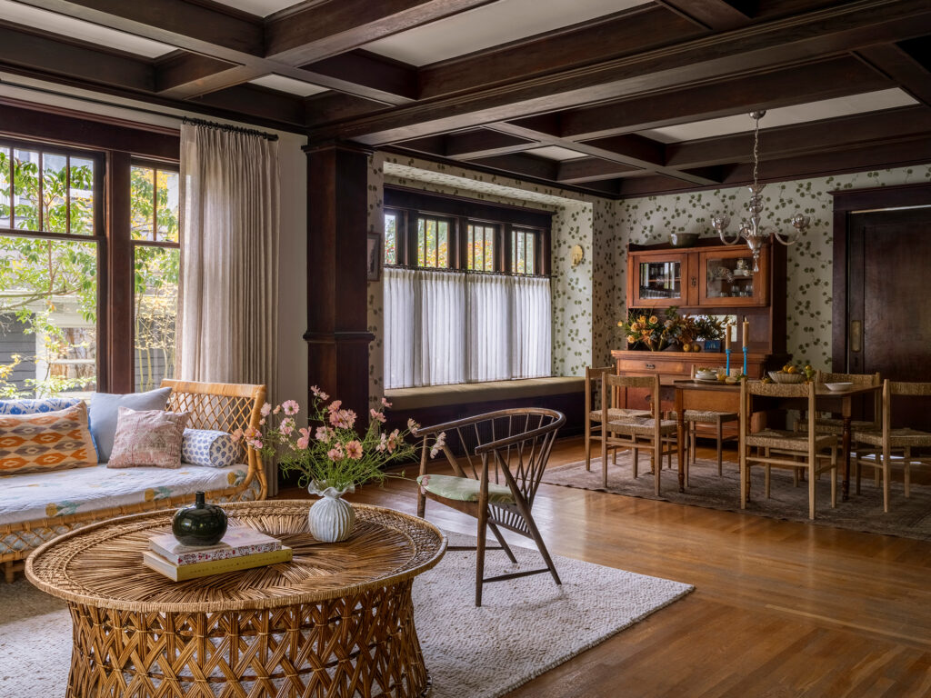 Living Dining in Seattle Craftsman by Anne Corgan