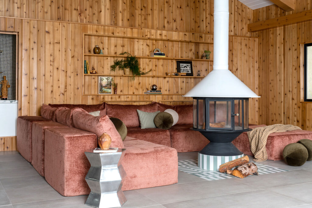 Living Room in 1970s Lake House by Lizzie Green