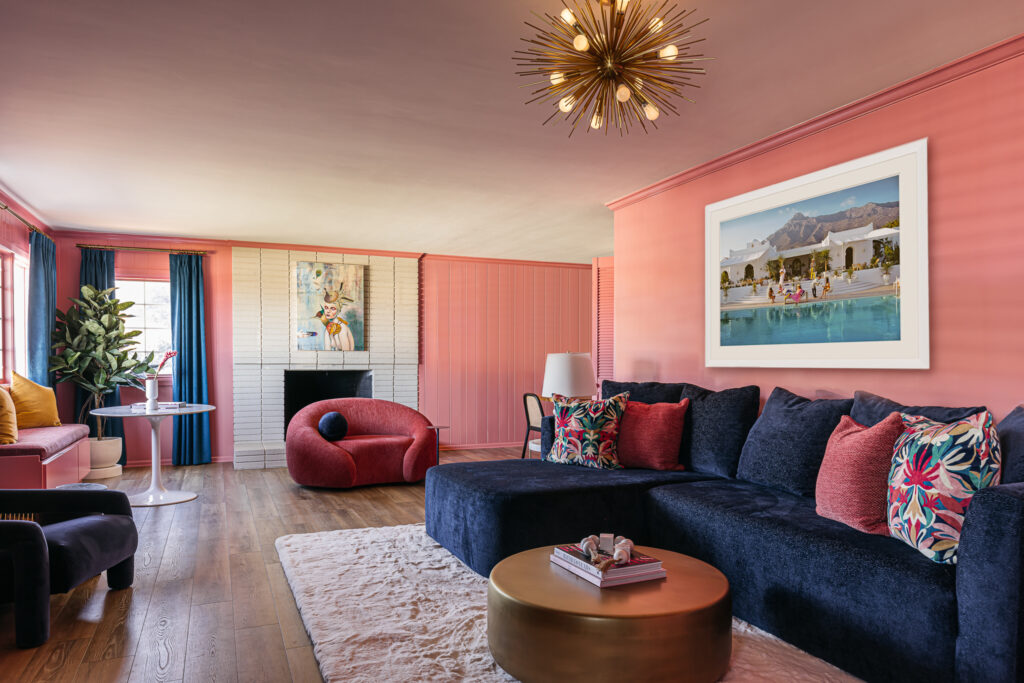 Living Room in Barbie Pink House by Raelena Vasquez