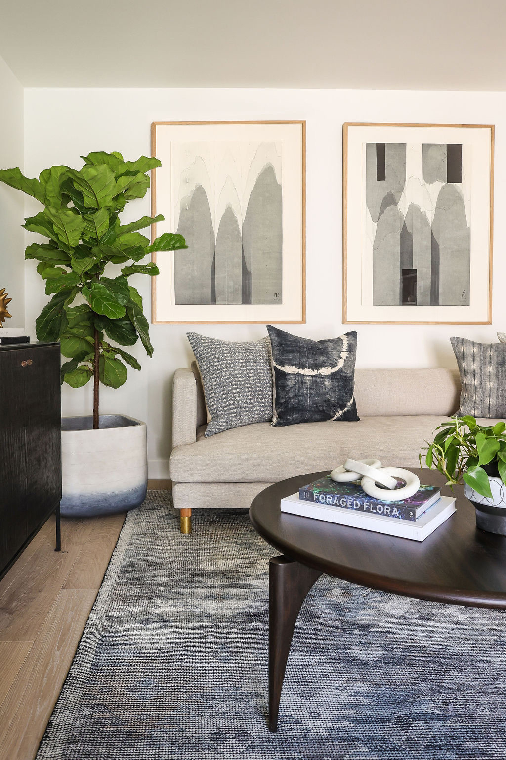 Living Room in Bay Area Townhouse by Collected Interiors