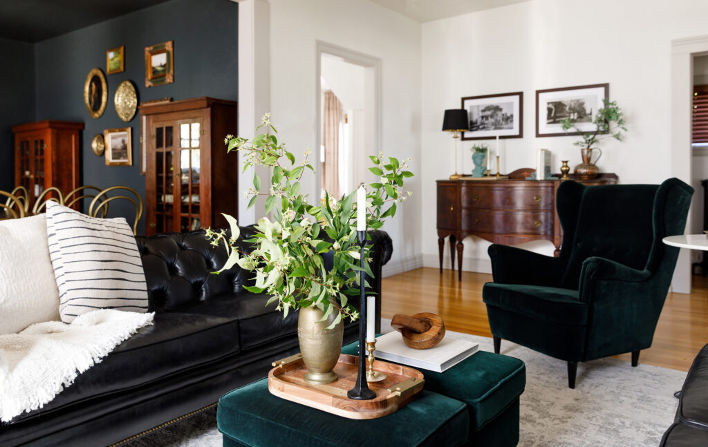Living Room in Boise House by We Three Design