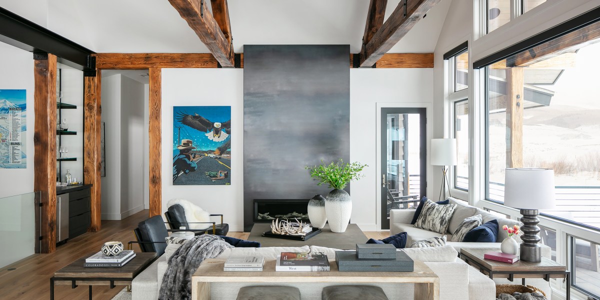 Living Room in Crested Butte House by Susie Ver Alvino